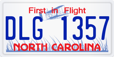 NC license plate DLG1357