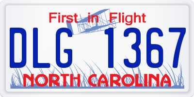NC license plate DLG1367
