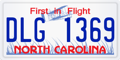 NC license plate DLG1369