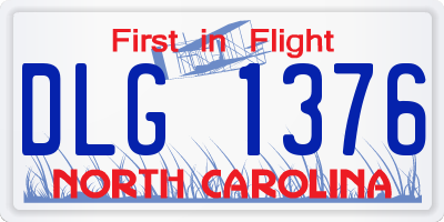 NC license plate DLG1376