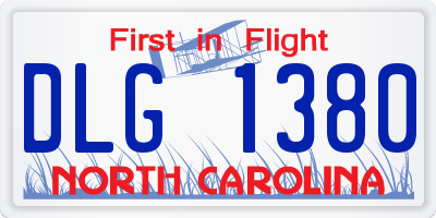 NC license plate DLG1380