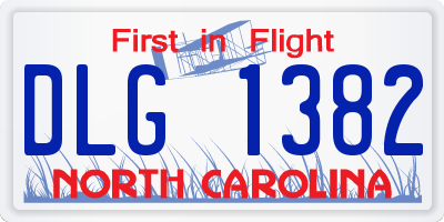 NC license plate DLG1382