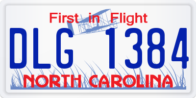 NC license plate DLG1384
