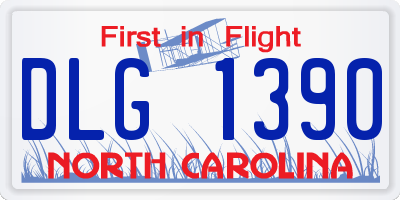 NC license plate DLG1390