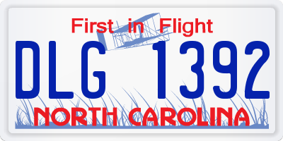 NC license plate DLG1392