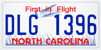 NC license plate DLG1396