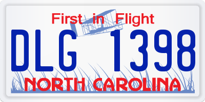 NC license plate DLG1398