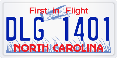 NC license plate DLG1401
