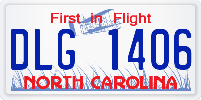 NC license plate DLG1406
