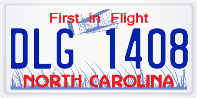 NC license plate DLG1408