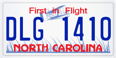 NC license plate DLG1410