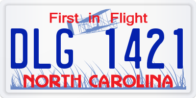 NC license plate DLG1421