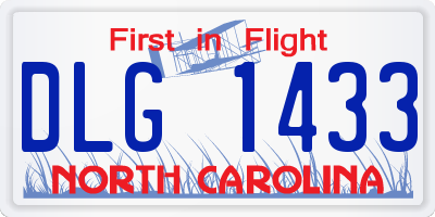 NC license plate DLG1433