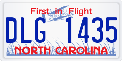NC license plate DLG1435