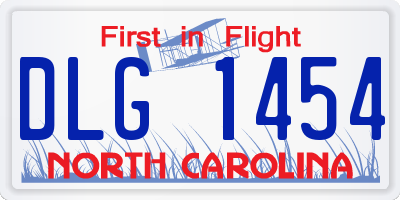NC license plate DLG1454