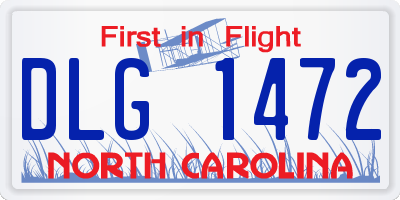 NC license plate DLG1472