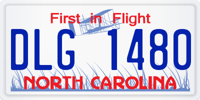 NC license plate DLG1480