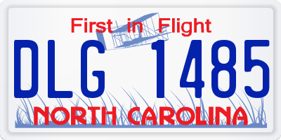 NC license plate DLG1485