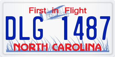 NC license plate DLG1487