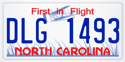 NC license plate DLG1493