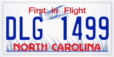 NC license plate DLG1499