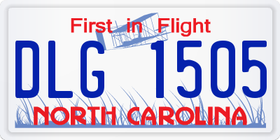 NC license plate DLG1505