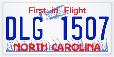 NC license plate DLG1507
