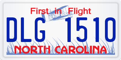 NC license plate DLG1510