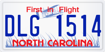 NC license plate DLG1514