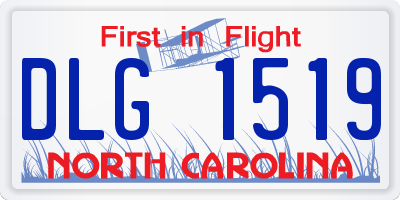 NC license plate DLG1519