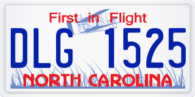 NC license plate DLG1525