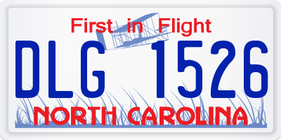 NC license plate DLG1526