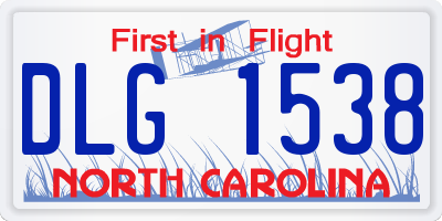 NC license plate DLG1538