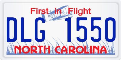 NC license plate DLG1550