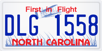 NC license plate DLG1558