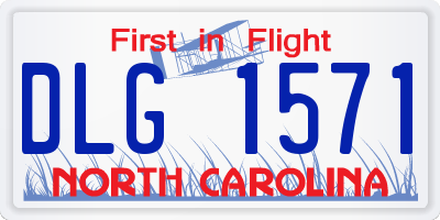 NC license plate DLG1571