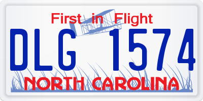 NC license plate DLG1574