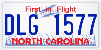 NC license plate DLG1577