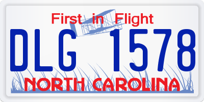NC license plate DLG1578