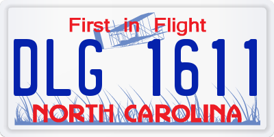 NC license plate DLG1611