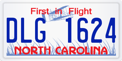 NC license plate DLG1624