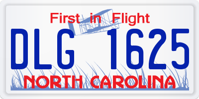 NC license plate DLG1625