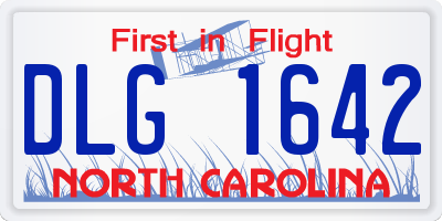 NC license plate DLG1642