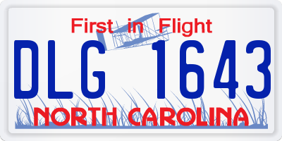 NC license plate DLG1643