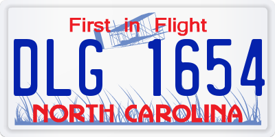 NC license plate DLG1654
