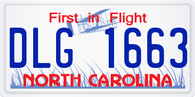 NC license plate DLG1663