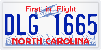 NC license plate DLG1665