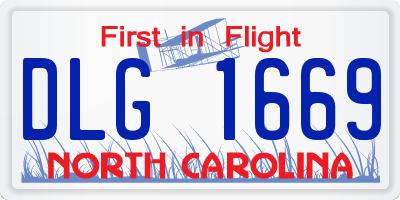 NC license plate DLG1669