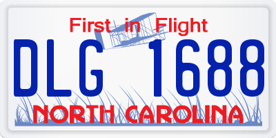 NC license plate DLG1688