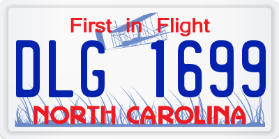 NC license plate DLG1699